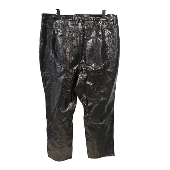 Good American Good Classic Textured Vinyl Faux Patent Leather Pants '90s 16 - Picture 2 of 5